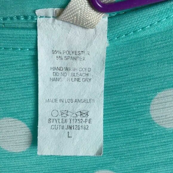 Lilypad Womens Color Block 3/4 Sleeves Top Blouse Lace Crochet Trim Size L - Picture 6 of 8